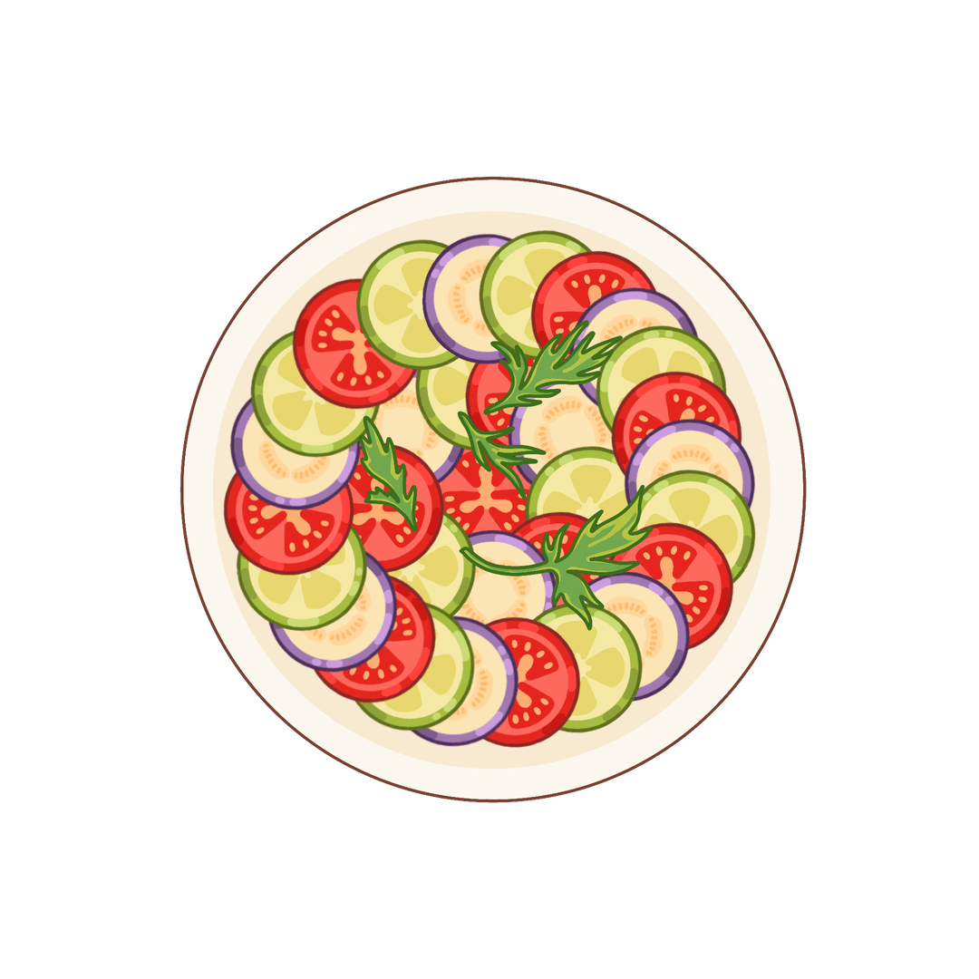 Vibrant Veggie Salad Circle Design Transparent Background