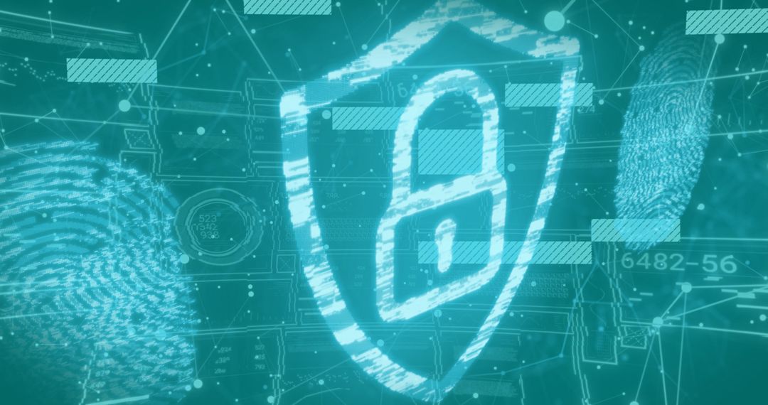 Digital Data Security with Padlock and Fingerprint