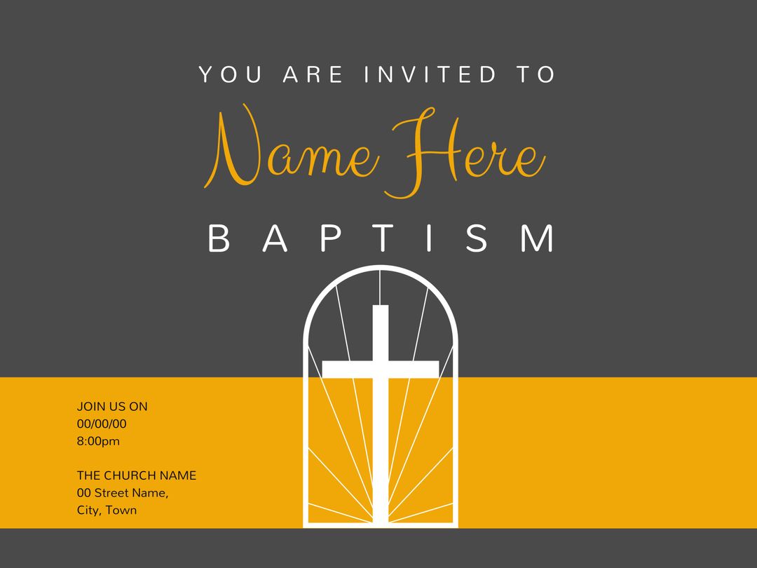 Elegant Baptism Invitation with Subtle Minimalist Design