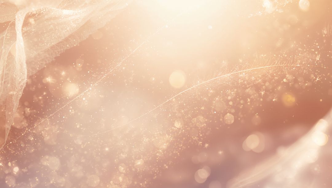 Peach Glitter Bokeh with Tulle Drapes, Ethereal Shimmering Backlit Abstract Background