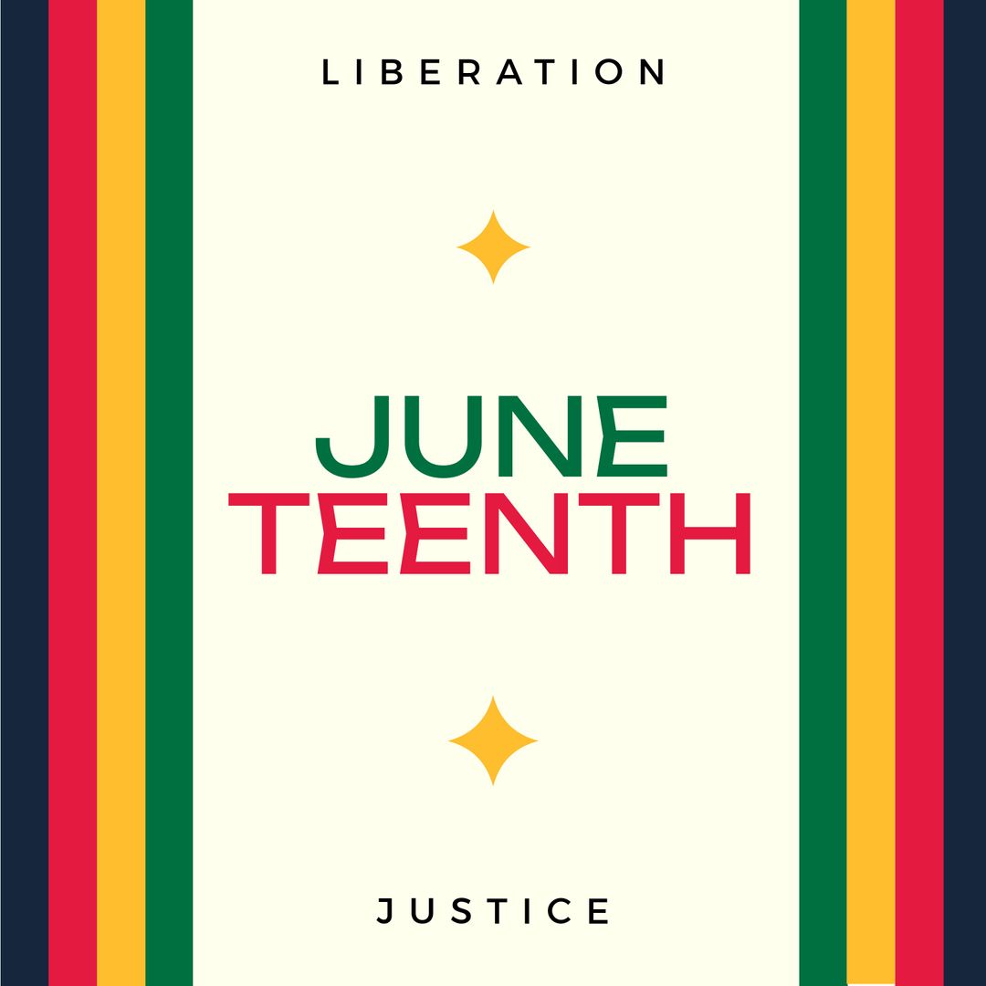 Juneteenth Celebration Poster with Colorful Stripes