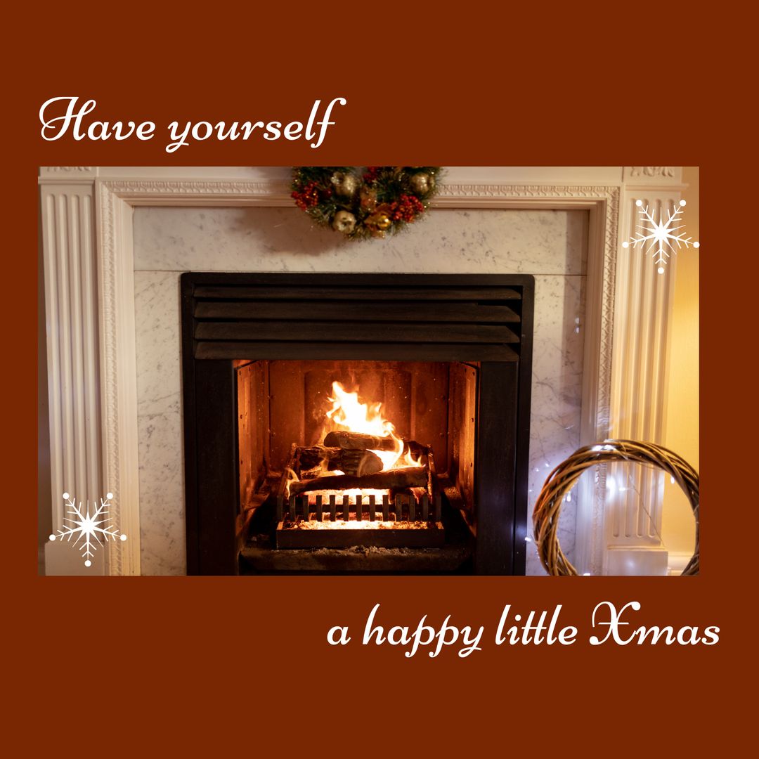 Warm Christmas Fireplace with Festive Decor