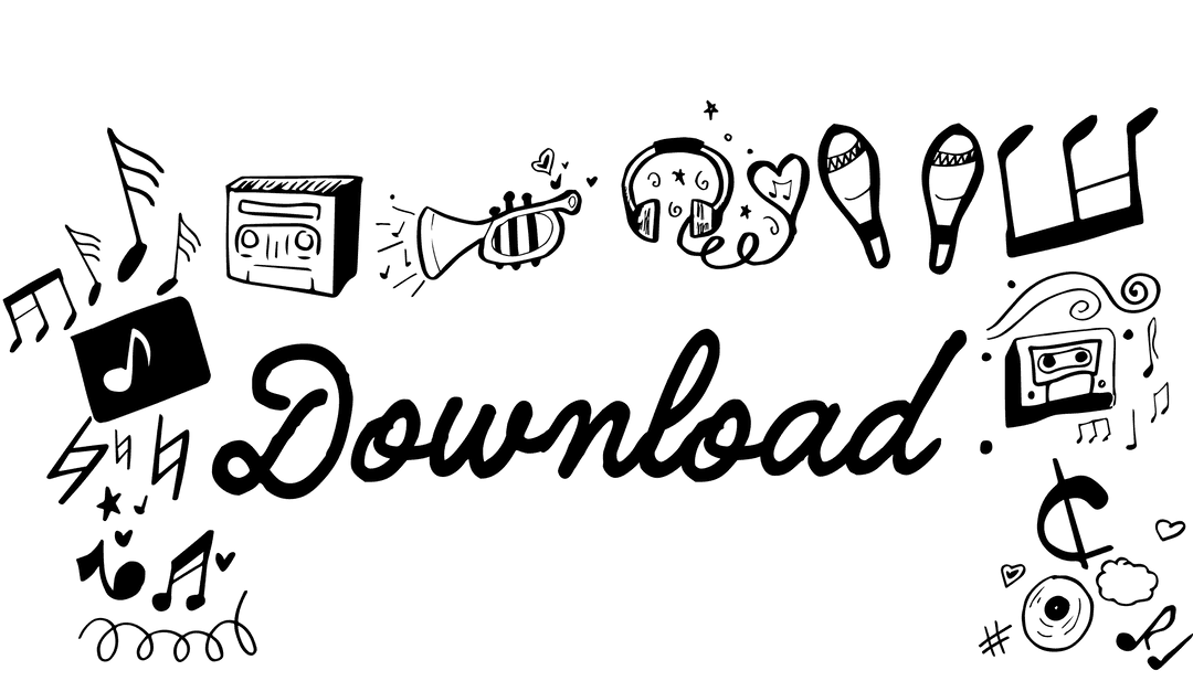 Digital PNG Illustration of Music Icons on Transparent Background