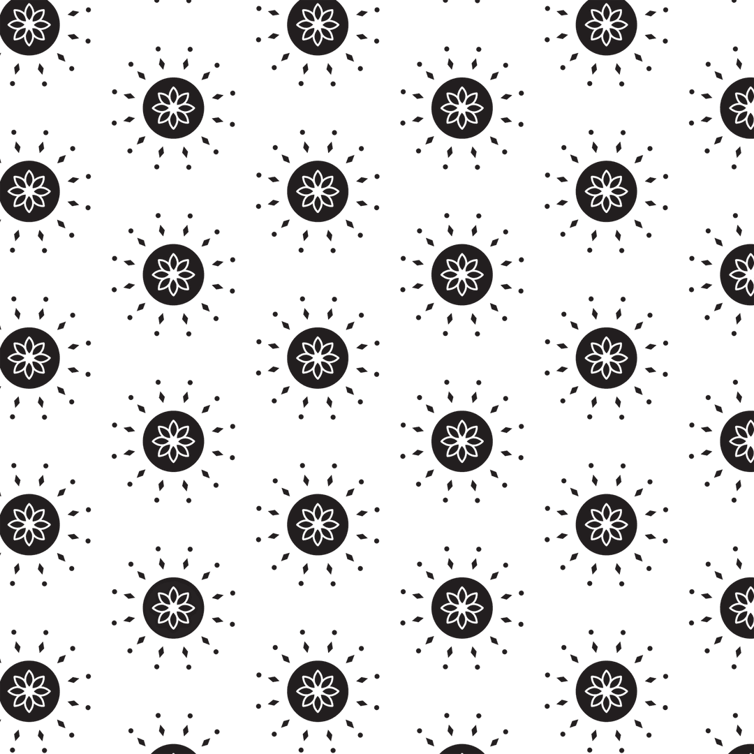 Seamless Spots and Flowers Pattern on Transparent Background