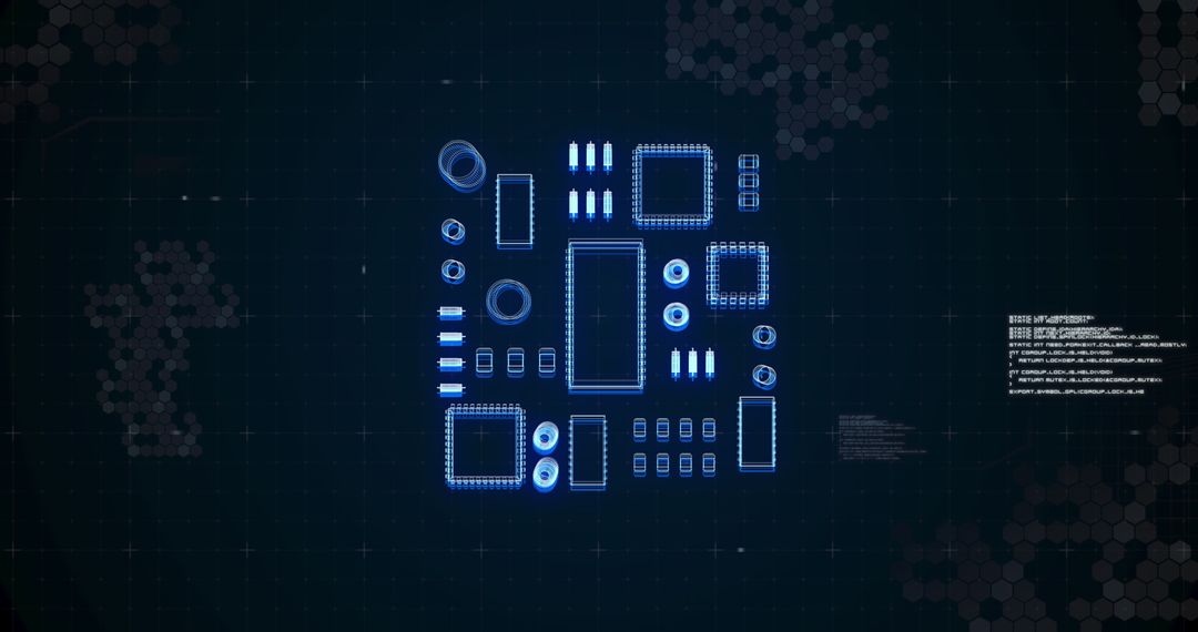 Futuristic Digital Elements and Data Processing