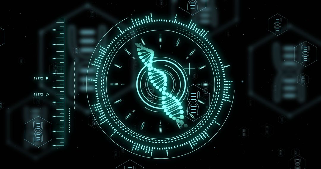 Digital DNA Strand Futuristic Data Visualization