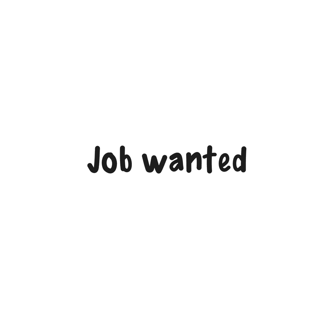 Job Wanted Text on Transparent Background for Employment Concept
