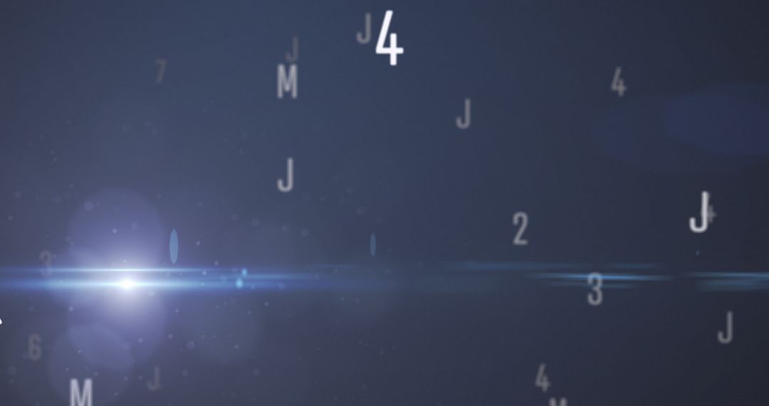 Dynamic Flow of Alphanumeric Characters in Digital Blue Atmosphere