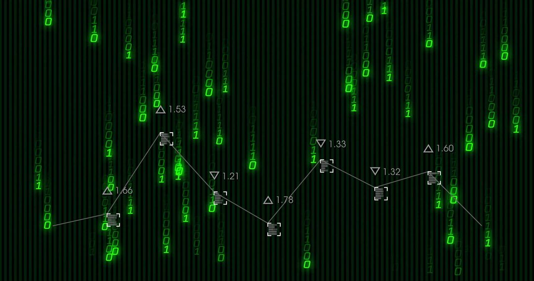 Binary Code with Graph Overlay for Data Analysis Visualization