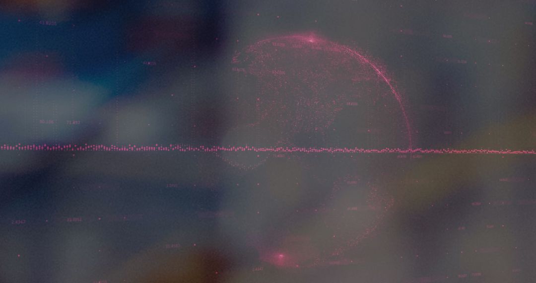 Digital Global Data Network with Futuristic Overlay