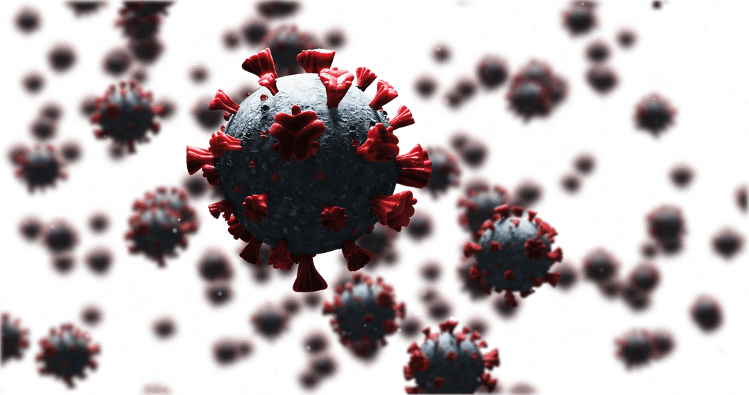 Covid Viral Structure, Transparent Background Illustration