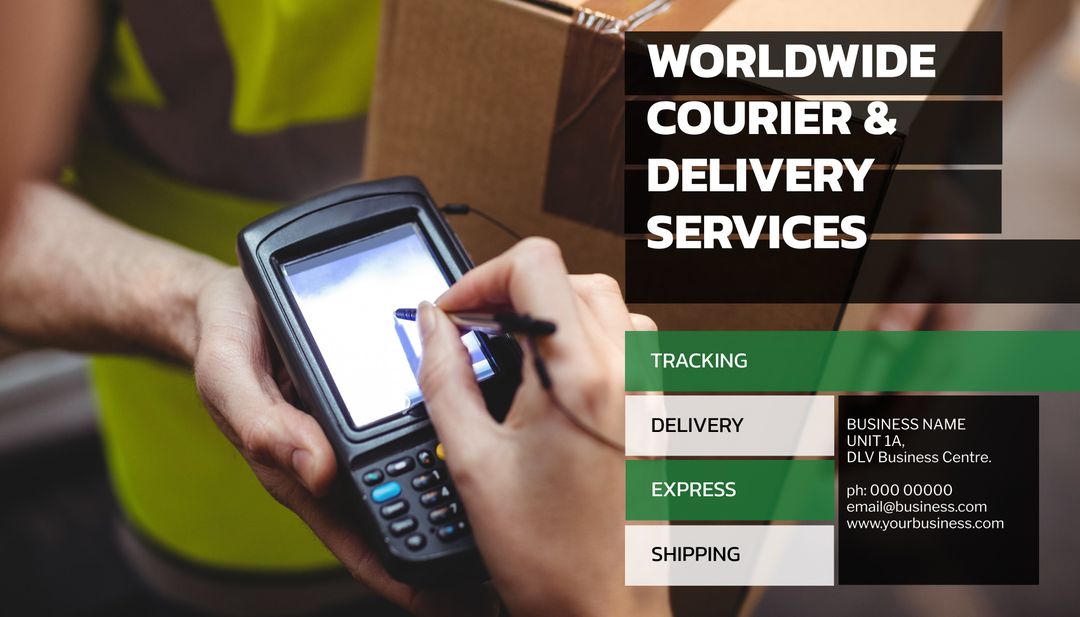 Person Signing on Digital Device for Package Delivery Service