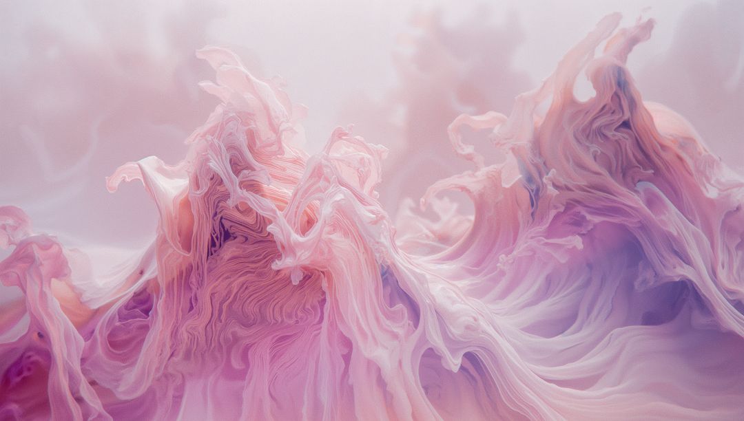Ethereal Fluid Forms in Pastel Hues, AI-Generated Art