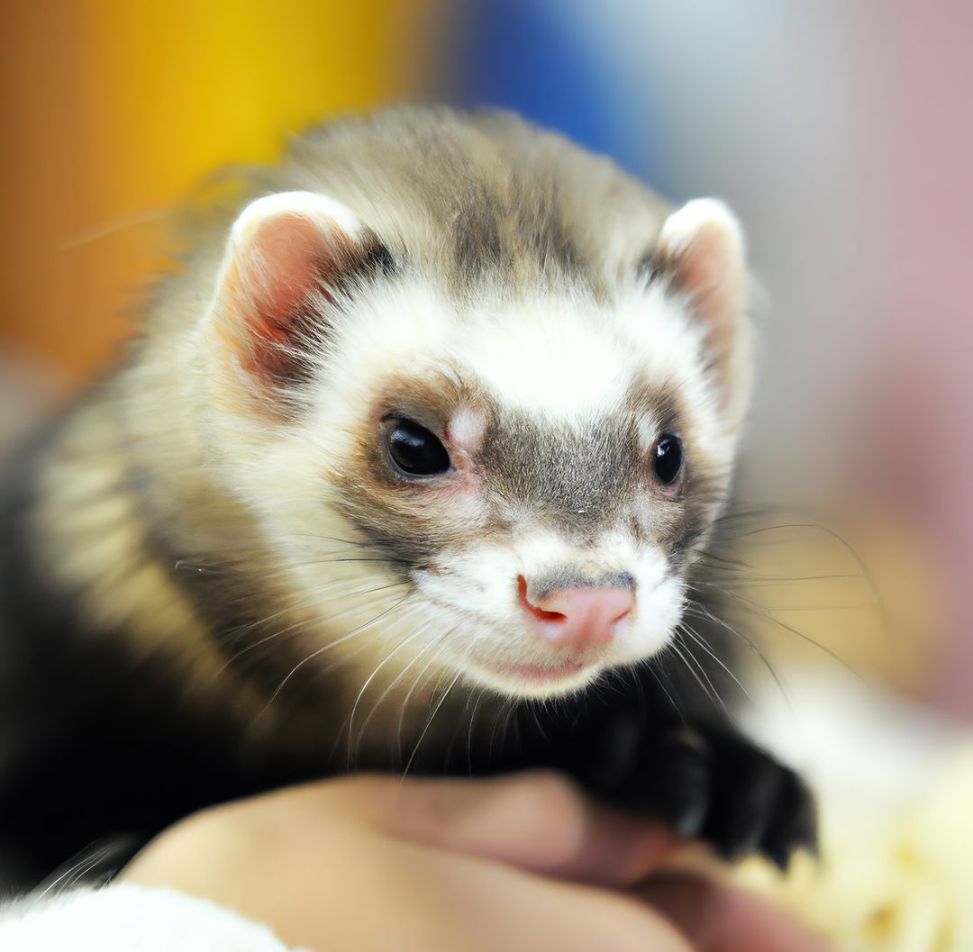 Close up of ferret lying on hands created using generative ai technology - Free Images, Stock Photos and Pictures on Pikwizard.com