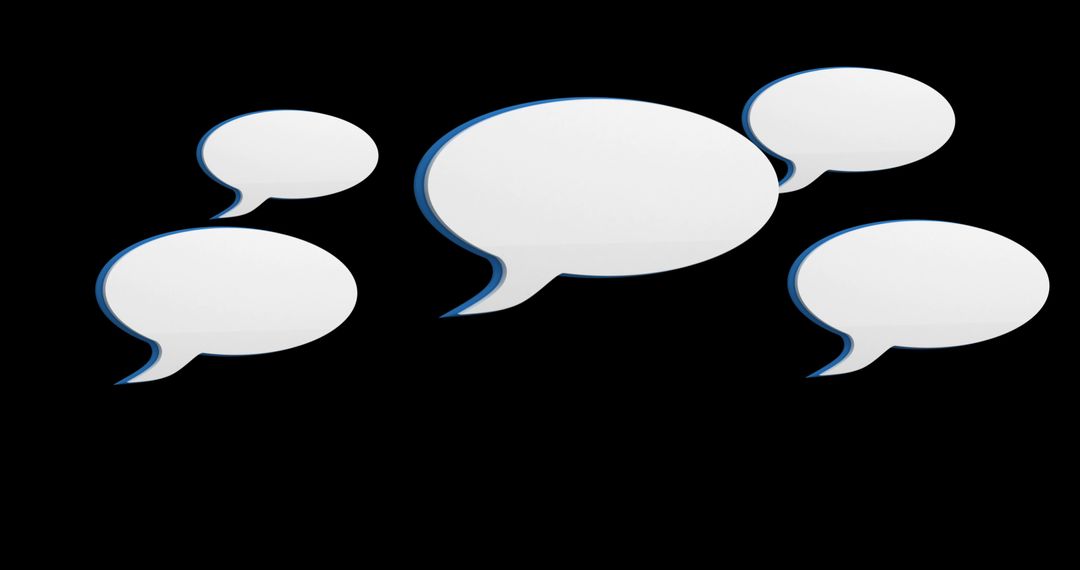 White Chat Bubbles on Black Background