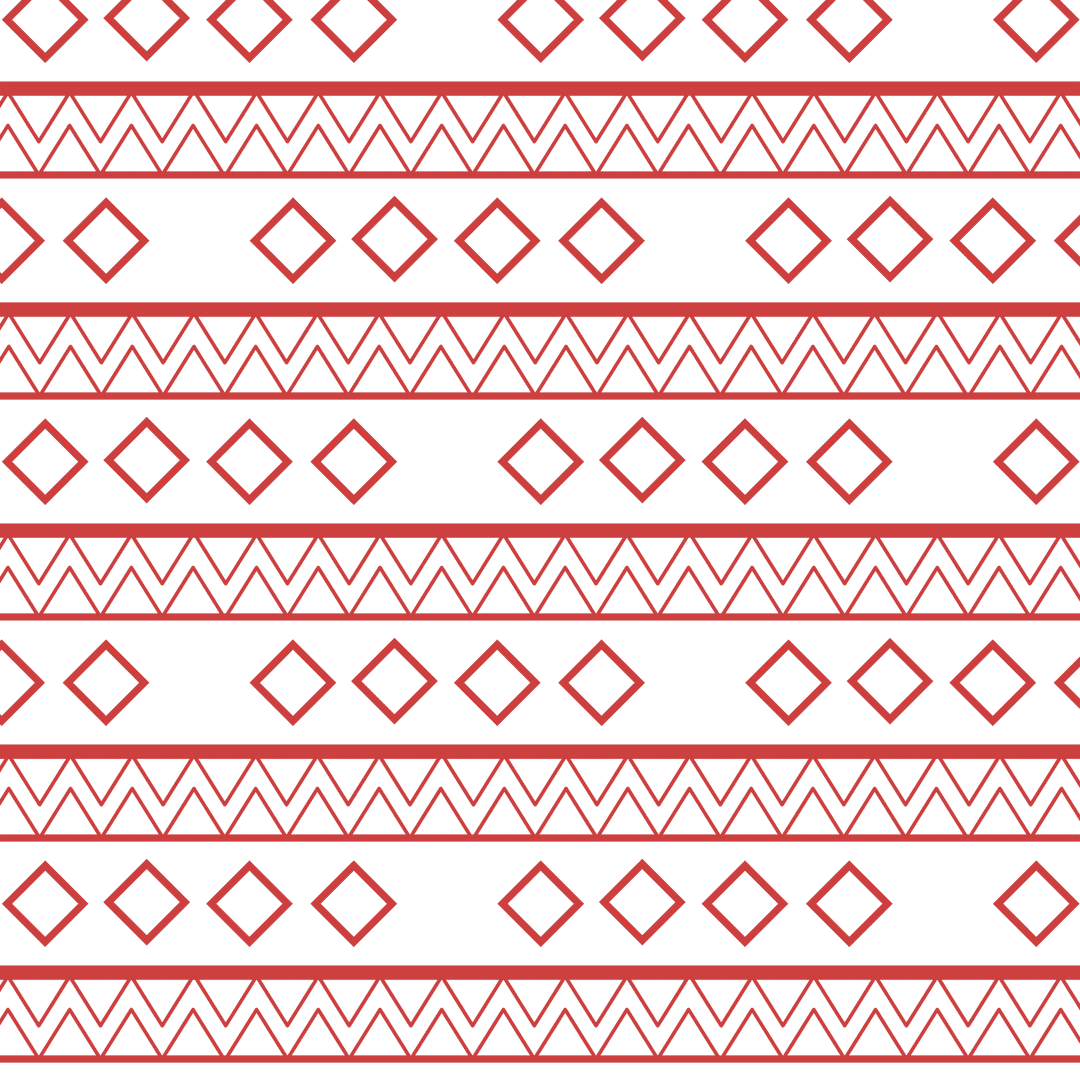 Red Geometric Tribal Pattern on Transparent Background