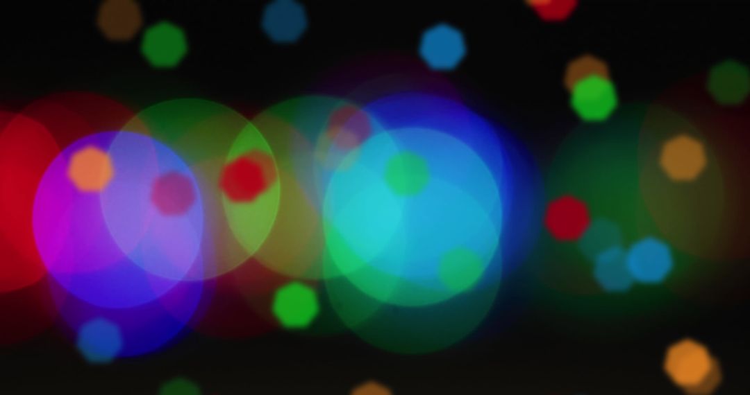 Colorful Abstract Bokeh Lights on Black Background