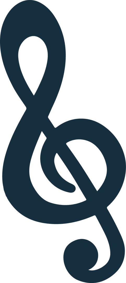 Minimalist Treble Clef Floating in Transparent Format