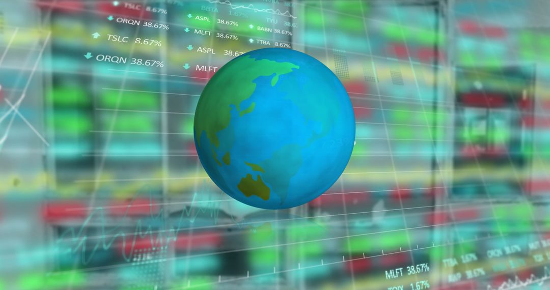 Global Business Concept with Financial Data and Earth