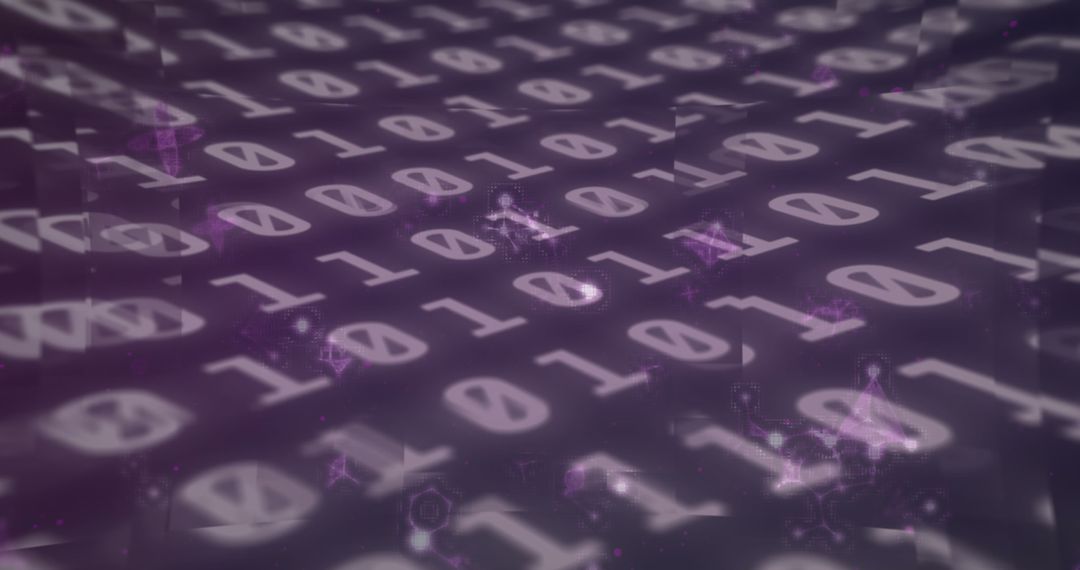 Molecular Structures Emerge from Purple Binary Code Background