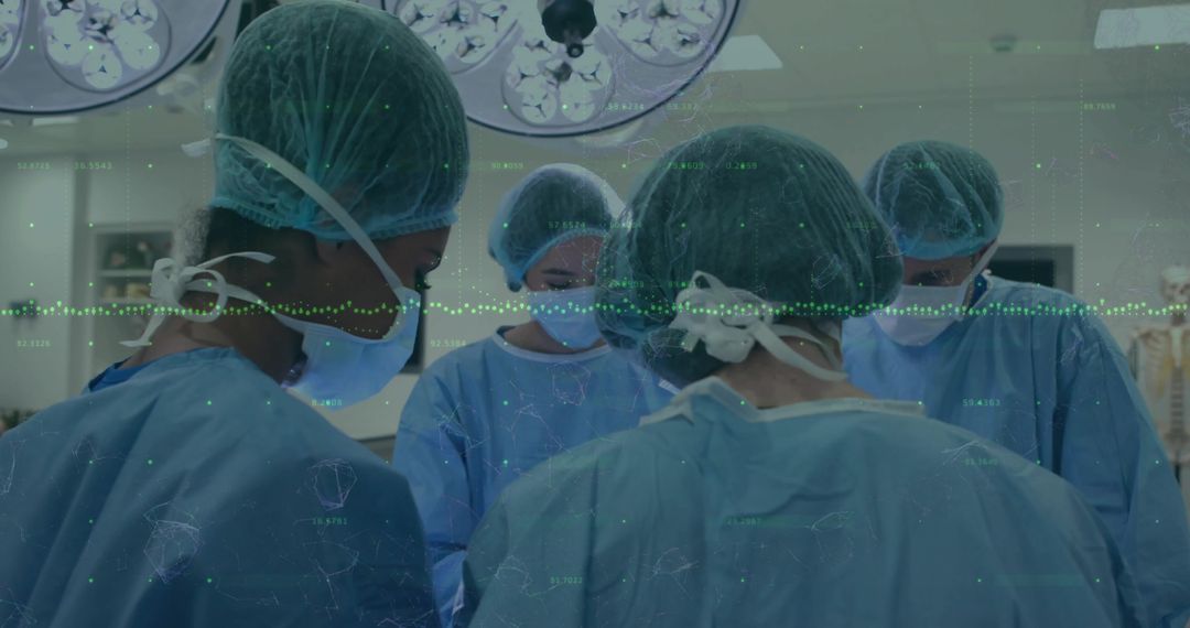 Multidisciplinary Surgical Team in Operating Room Performing Surgery