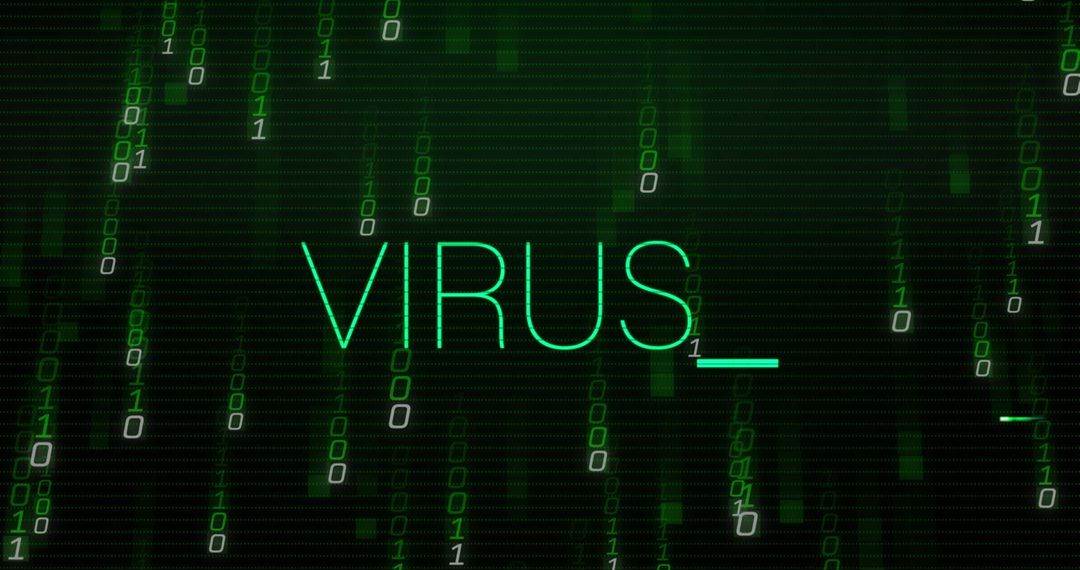 Virus Alert on Digital Data Background
