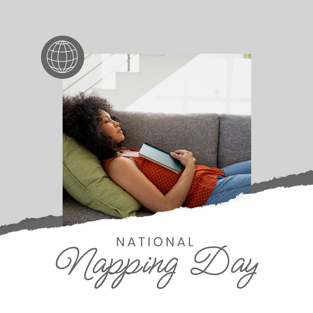 National Napping Day with Peaceful Woman Relaxing