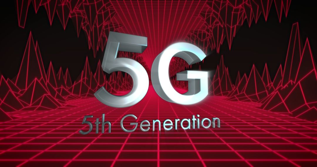 Bold 5G Design with Glowing Digital Grid and Mesh