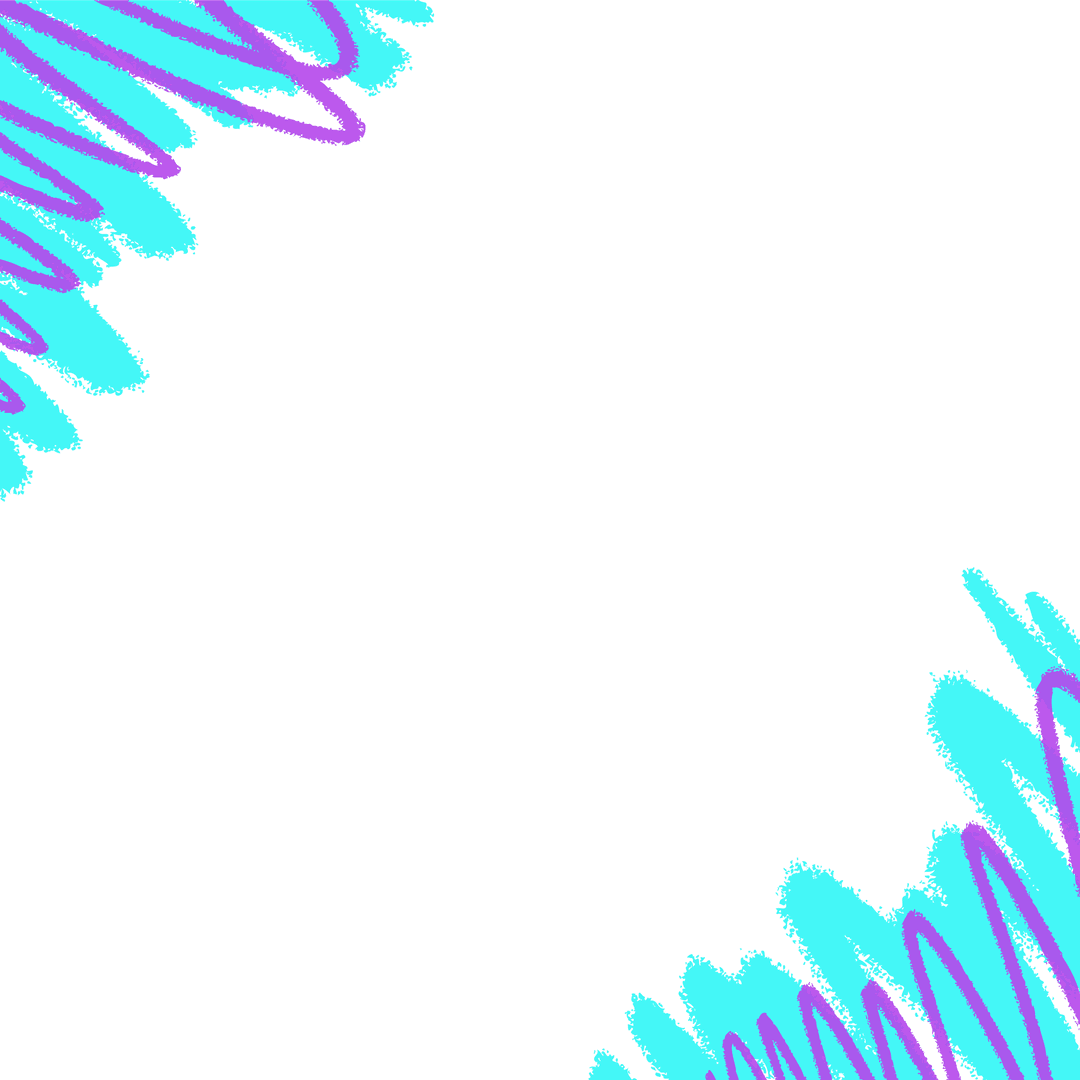 Cyber Space Frame with Cyan Brush Strokes on Transparent Background