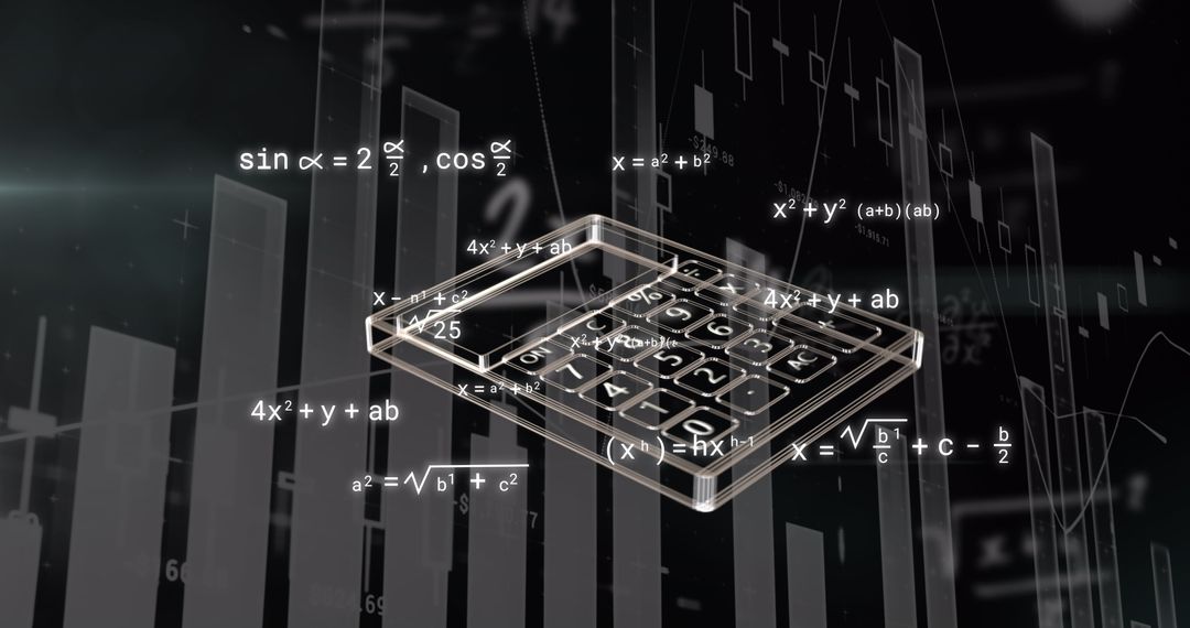 Futuristic Calculator with Mathematical Formulas