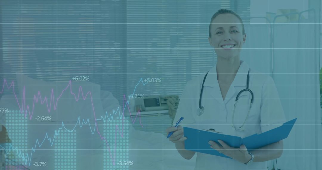 Smiling Doctor with Clipboard Planning Healthcare Strategies