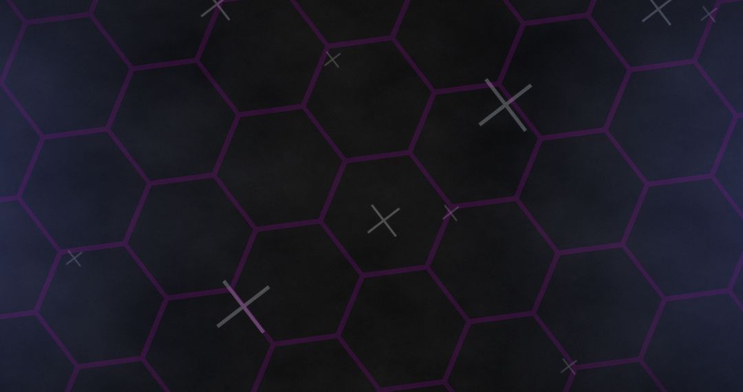 Hexagonal Network Overlay with Digital Light Effects