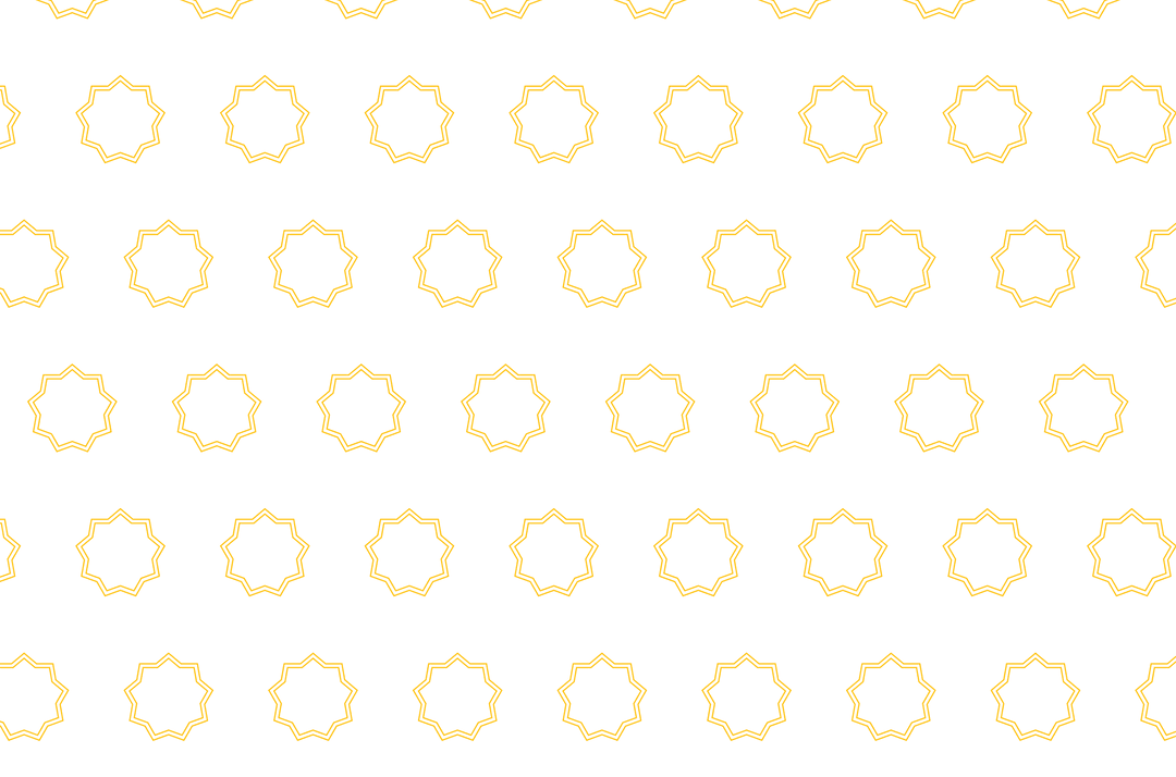 Yellow Circular Stars Pattern on Transparent Background