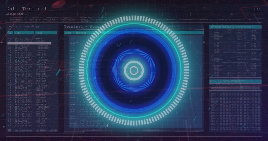 Futuristic Hologram on Retro Computer Terminal