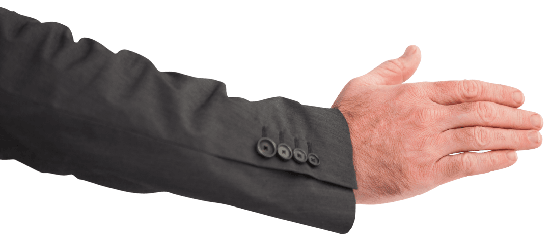 Transparent Businessman Extending Hand for Handshake