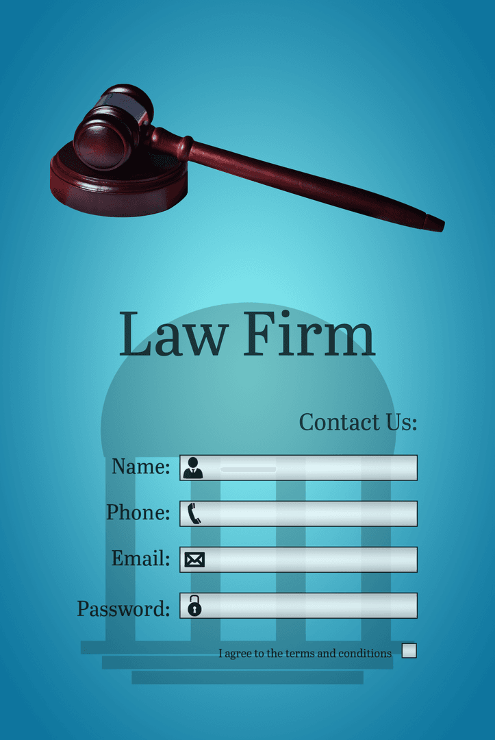 Transparent Legal Services Contact Form Interface with Gavel Icon
