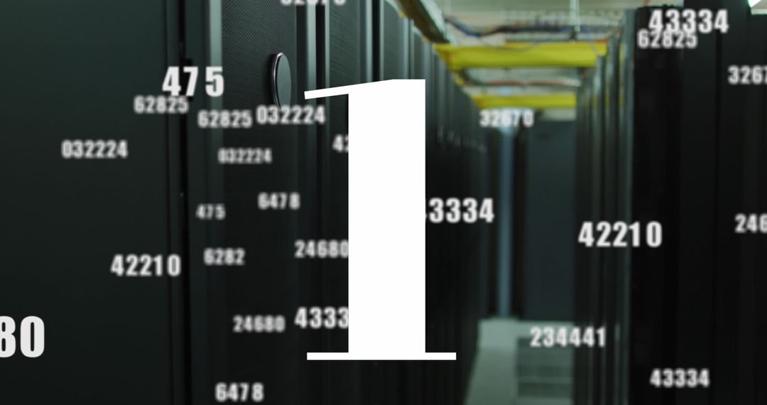 Digital Countdown Overlay with Server Room Background