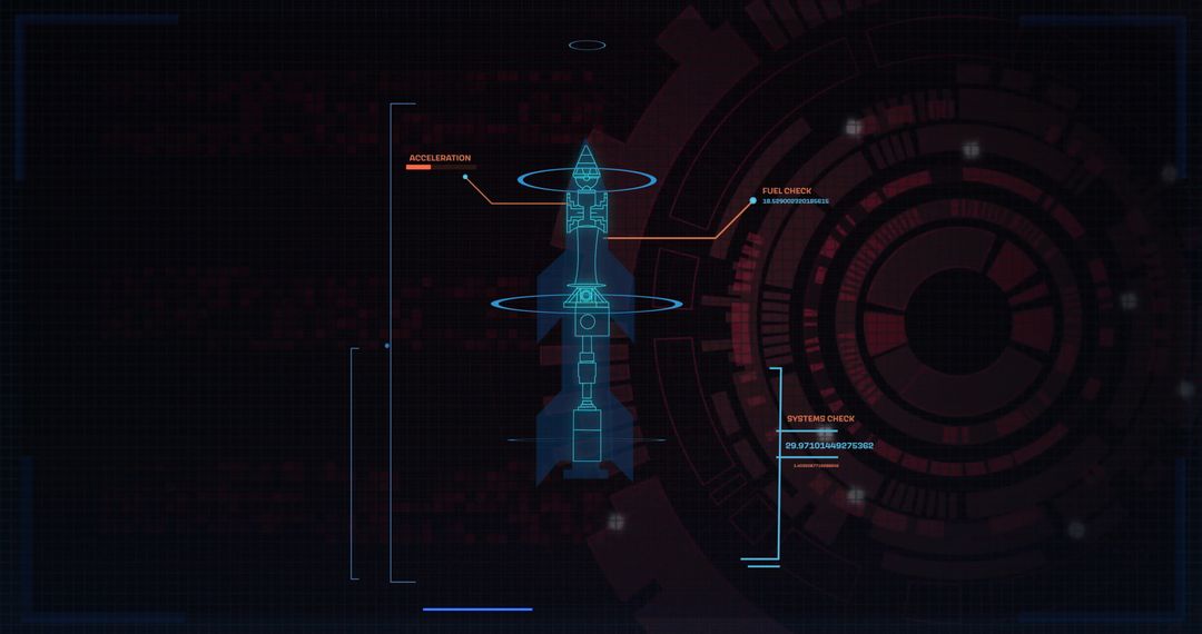 High-Tech Interface Scanning Spaceship Model with Data Analysis