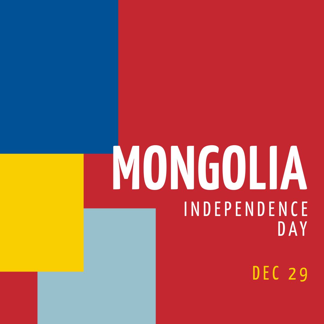 Mongolia Independence Day Celebration Design on Red Background