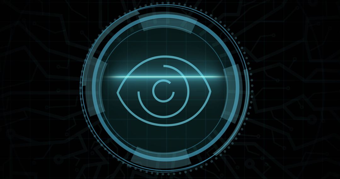 Digital Security Eye Icon with Abstract Background