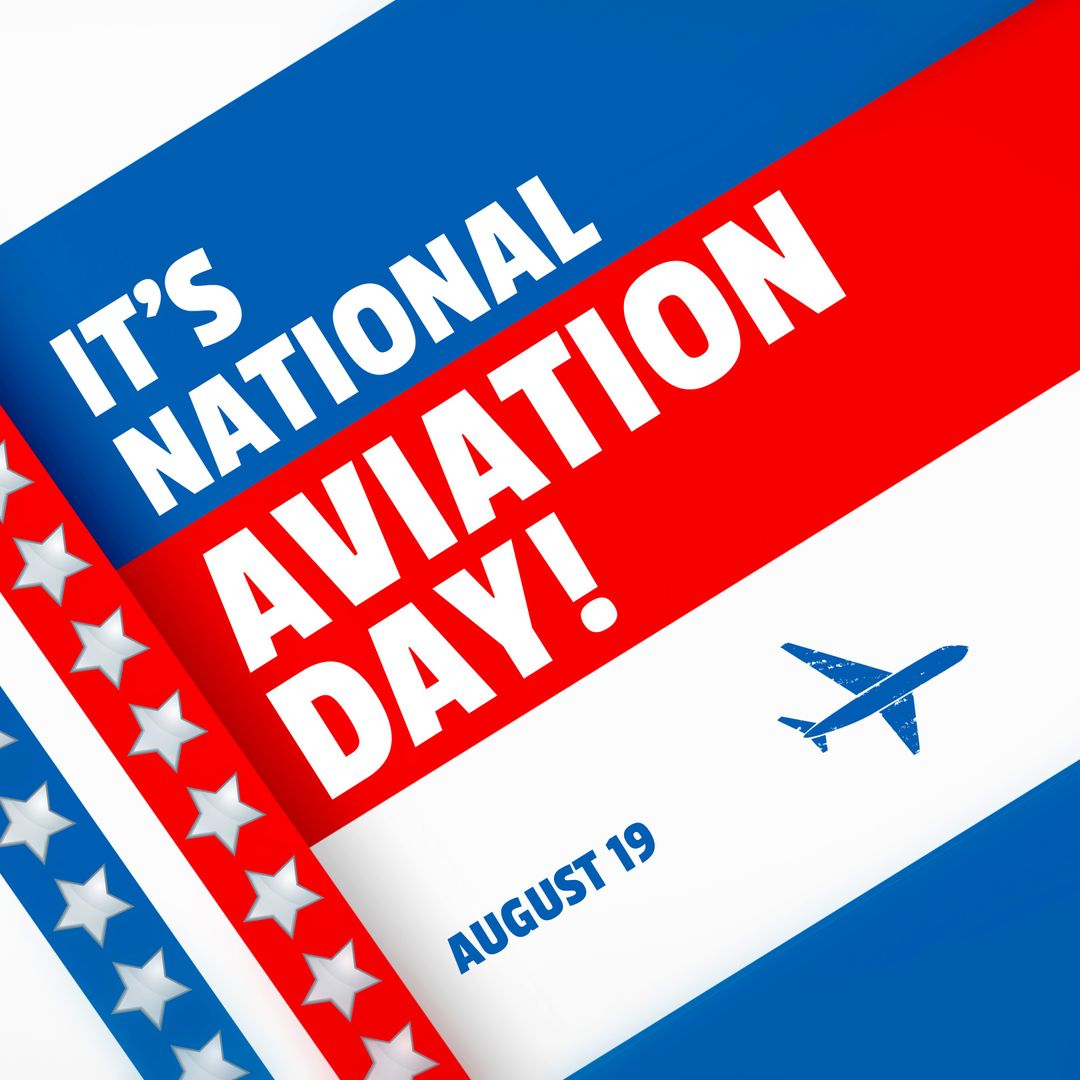 National Aviation Day Celebration on Bold Colorful Background