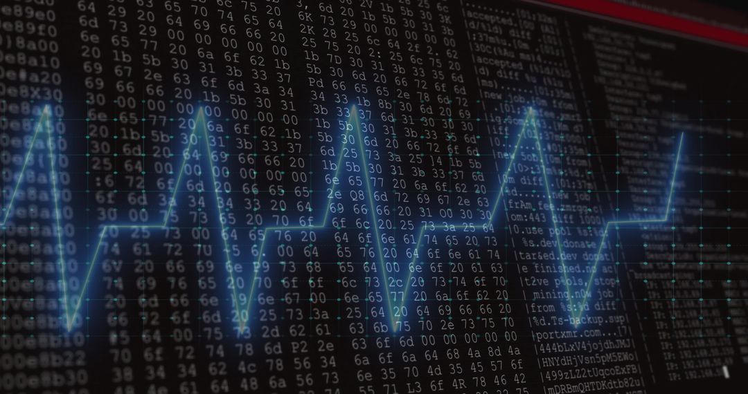Heartbeat Medical Data over Computer Screen BluePulse Digital Concept
