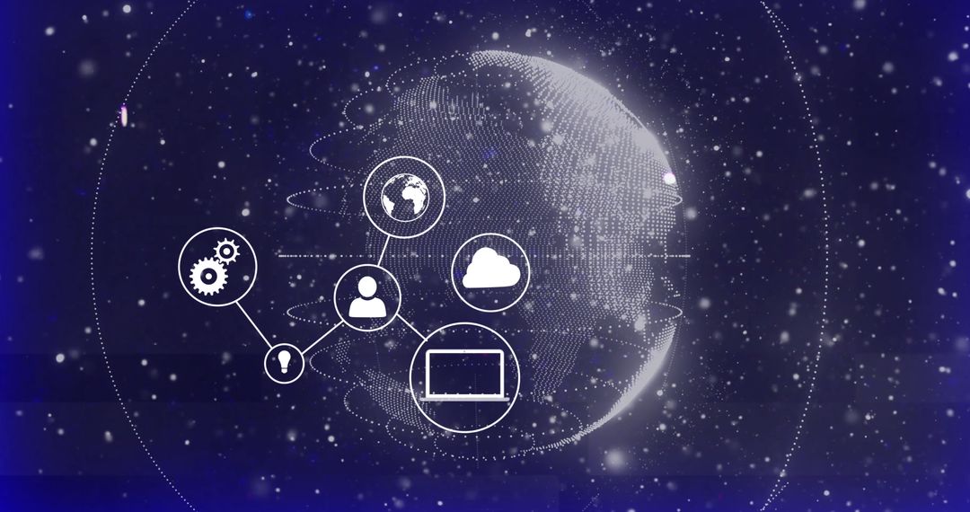 Digital Interface with Network Connections over Spinning Globe