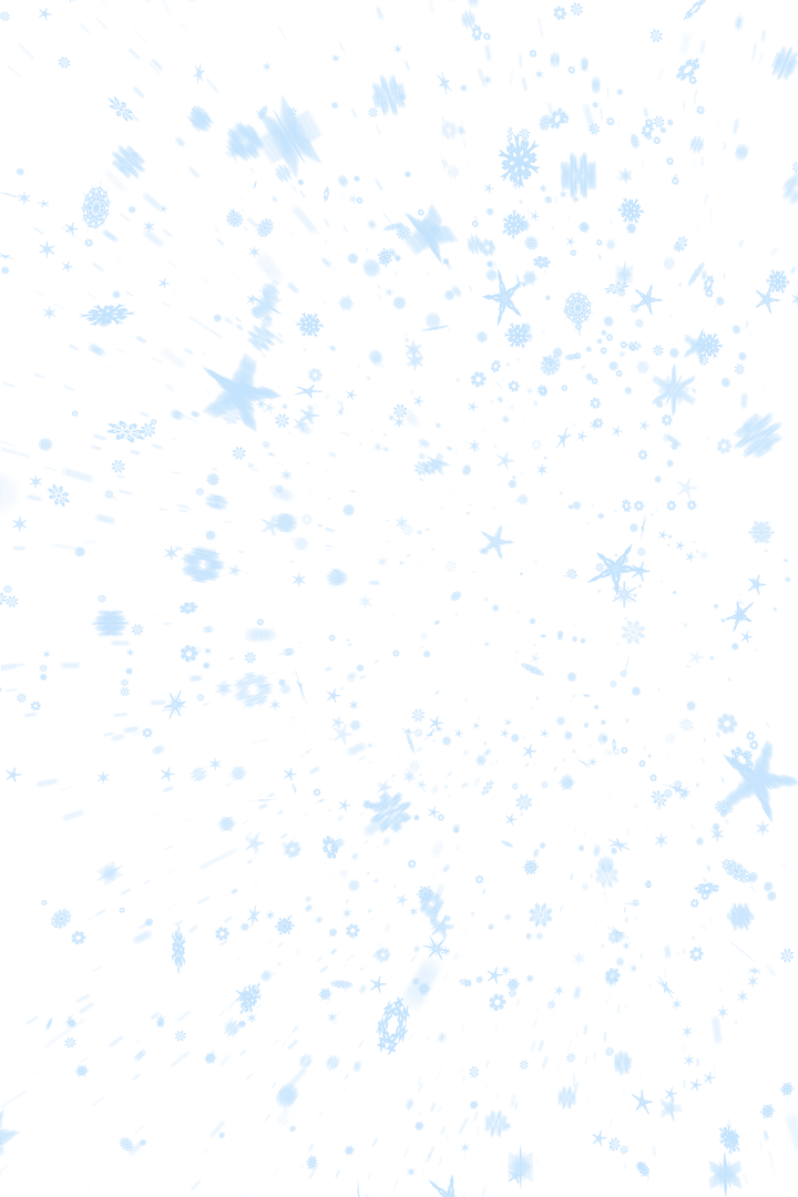 Blue Snowflakes Burst on Transparent Winter Background