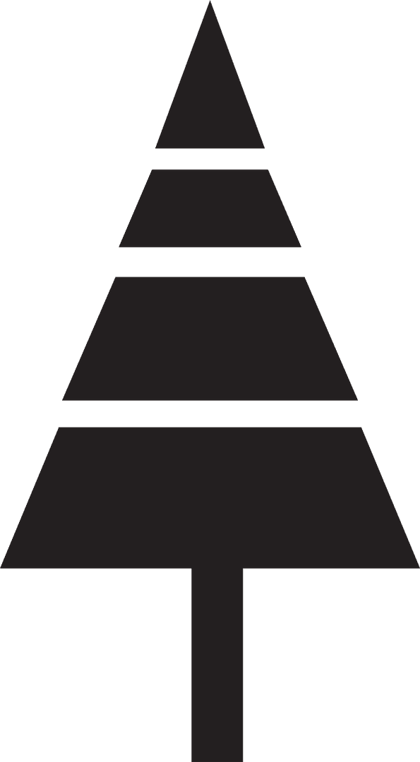 Transparent Black Triangle Christmas Tree for Festive Design