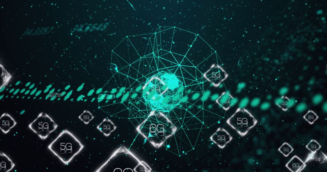 Futuristic 6G Technology with Globe and Data Networks