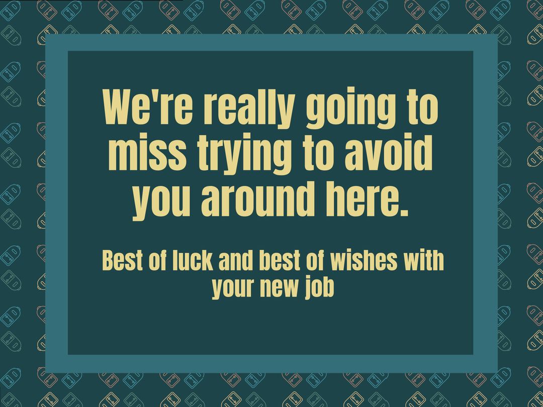 Funny Farewell Card Wishing Luck to Departing Colleague - Download Free Stock Templates Pikwizard.com
