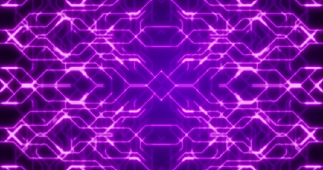 Purple Neon Circuit Rhythms Seamless Abstract Pattern