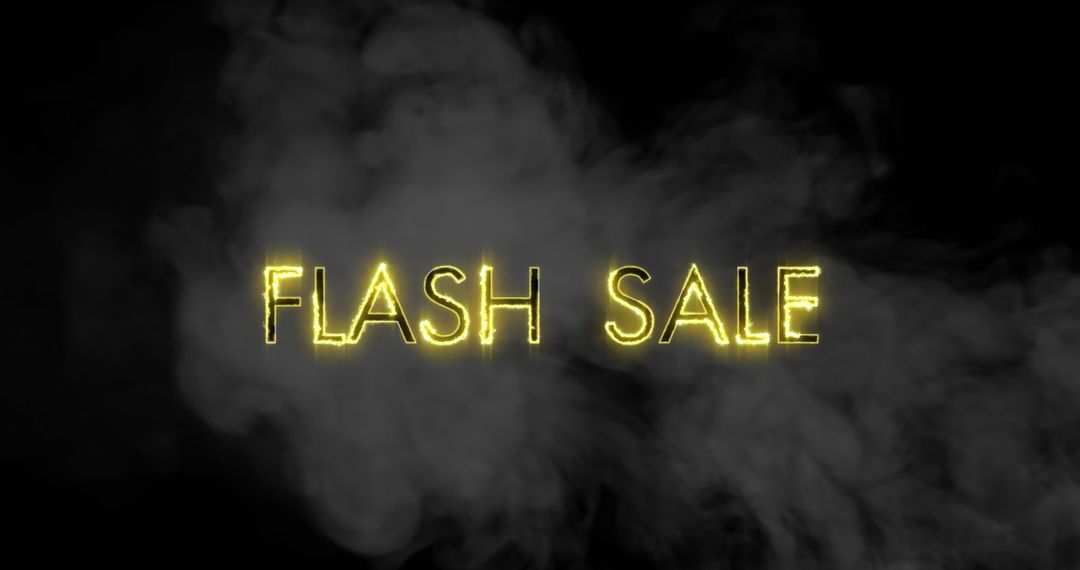 Flash Sale Graphic with Smoke on Black Background