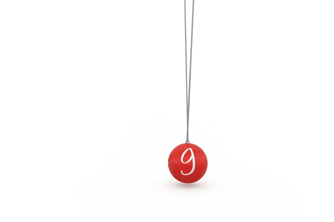 Red Ball with Number 9 on Transparent Background